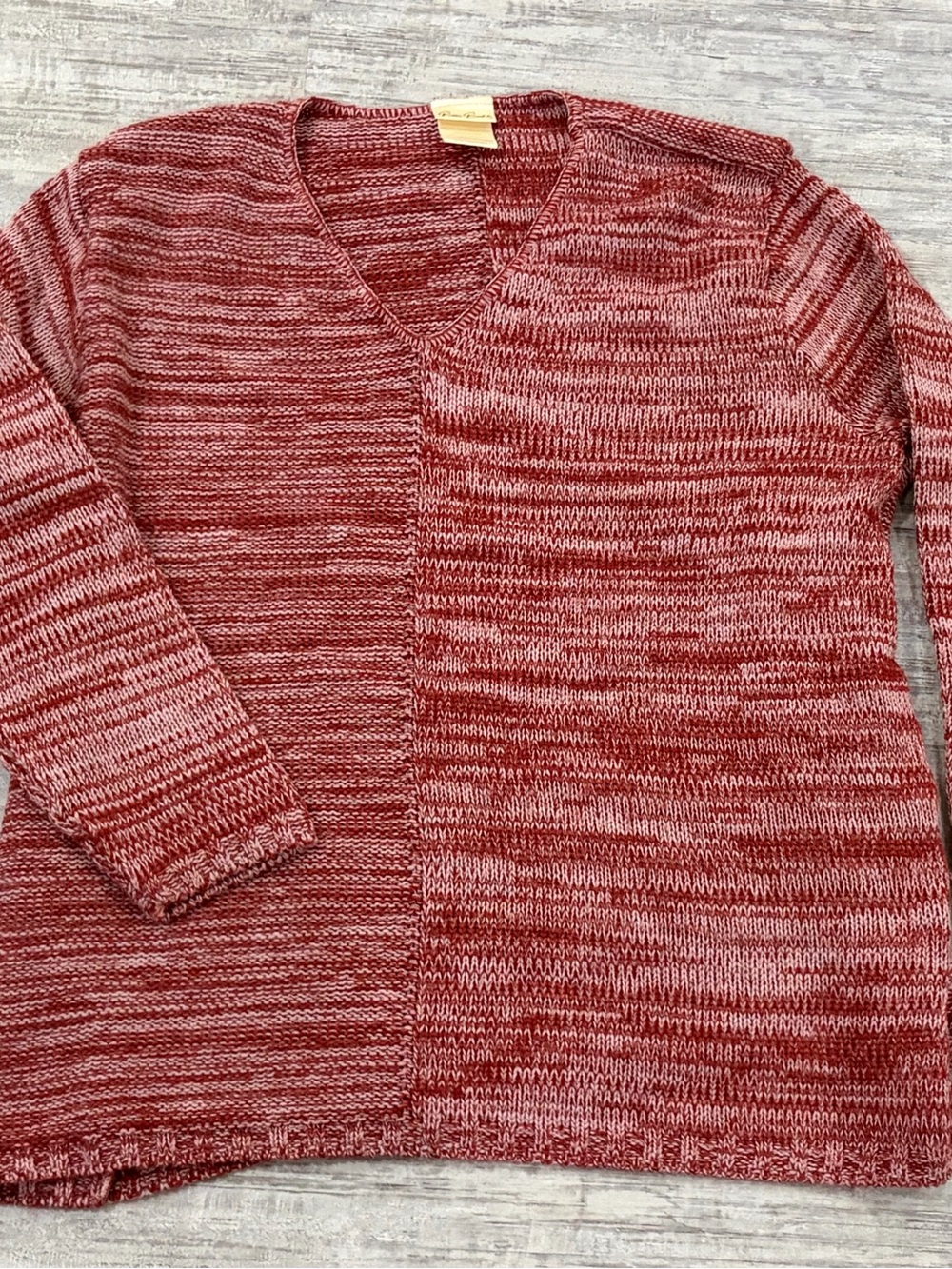 Bobbie Brooks Red Marled V-Neck Sweater